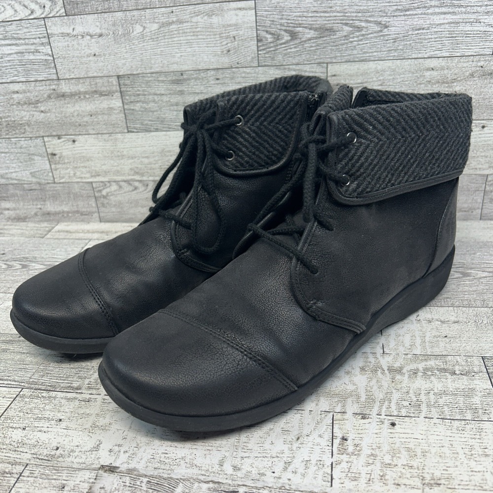 Clark's Cloudsteppers Cushion Soft Sillian Frey Lace-Up/Zip Ankle Boots Size 12M